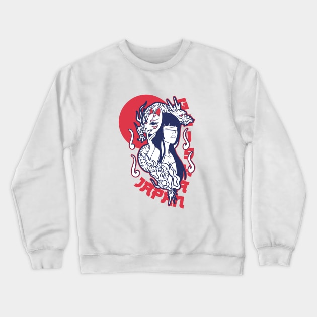 Geisha Girl Crewneck Sweatshirt by nehemialeo